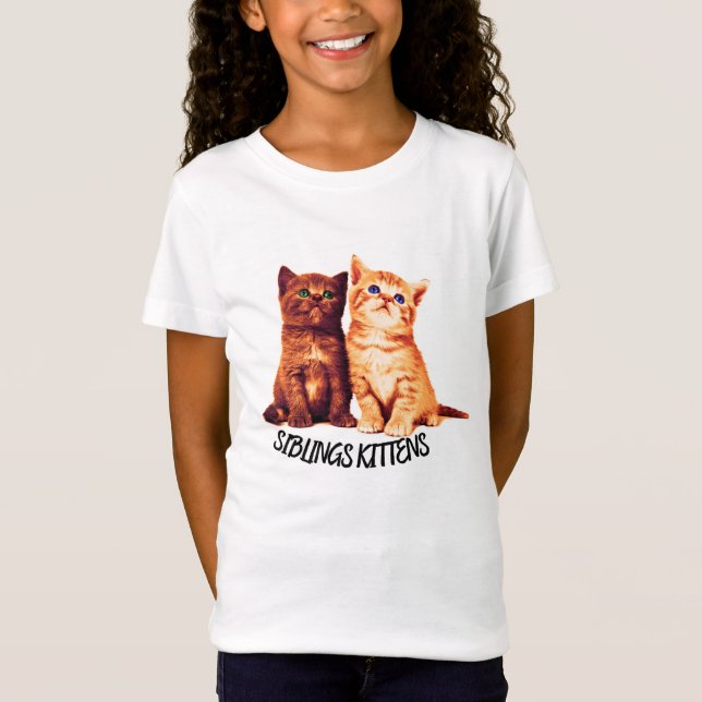 Siblings kittens, two cute cats T-Shirt (Front)