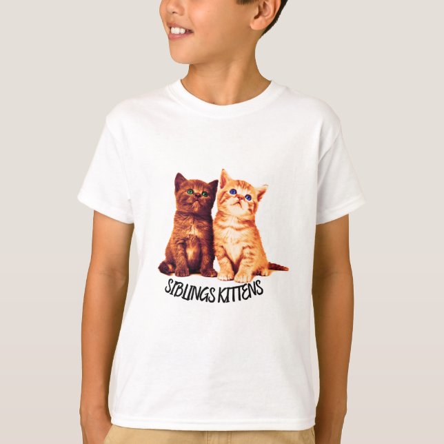 Siblings kittens, two cute cats T-Shirt (Front)