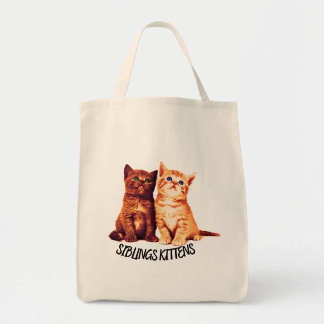 Siblings kittens, two cute cats tote bag (Front)