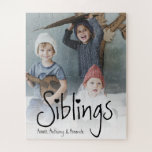 Siblings | Personalised Photo Jigsaw Puzzle<br><div class="desc">Christmas is coming and the chance of us having to stay at home are extremely high! This photo puzzle is the perfect gift for any families, sisters, brothers, siblings, grandparents, and more, to keep us entertained during the festive period and when we have to self isolate. The text can be...</div>
