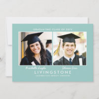 Siblings Two Photo Graduation Announcement