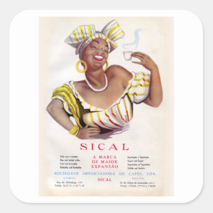 Sical Coffee - Vintage Coffee Ad Square Sticker