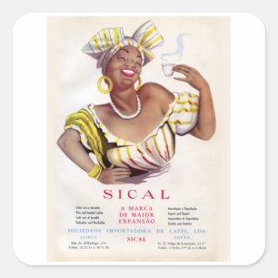 Sical Coffee - Vintage Coffee Ad Square Sticker