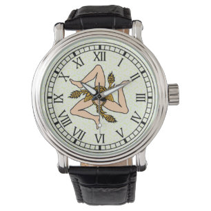 Sicilain Triskelion Watch with Roman Numerals