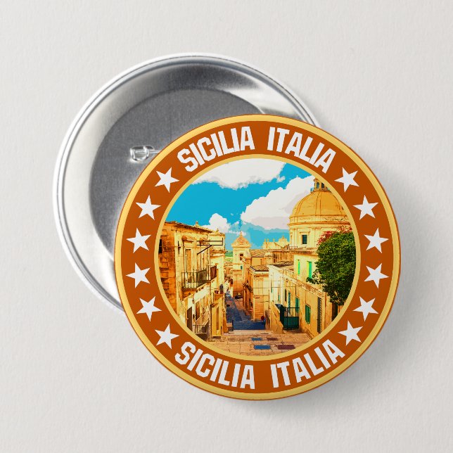 Sicilia                                            7.5 cm round badge (Front & Back)