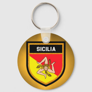 Sicilia Flag Key Ring