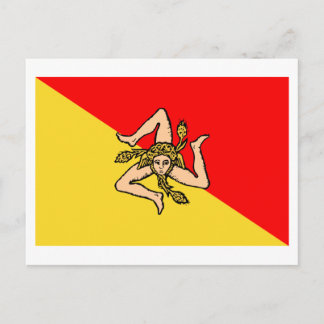 Sicilia flag postcard