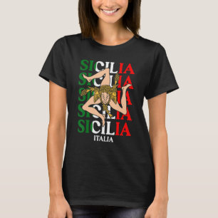 Sicilia Flag Sicily Palermo Italy 22 T-Shirt