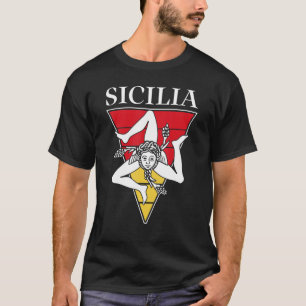Sicilia Flag Sicily Palermo Italy 33 T-Shirt