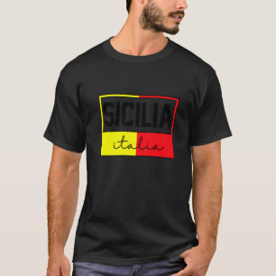 Sicilia Flag Sicily Palermo Italy  33 T-Shirt