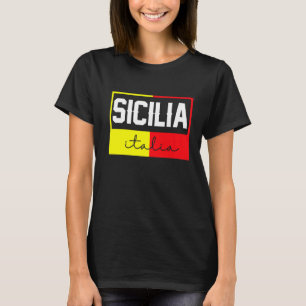 Sicilia Flag Sicily Palermo Italy  39 T-Shirt