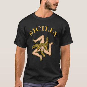 Sicilia Flag Sicily Palermo Italy 4 T-Shirt