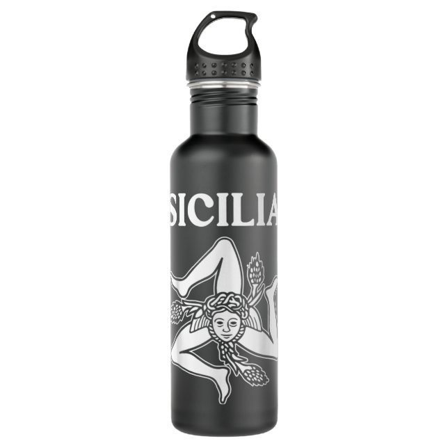 Sicilia Flag Sicily Palermo Italy 710 Ml Water Bottle (Front)
