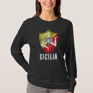 Sicilia Flag Sicily Palermo Italy Premium_1 T-Shirt