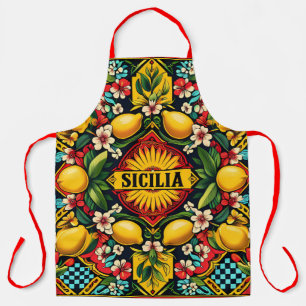Sicilia lemons kitchen apron