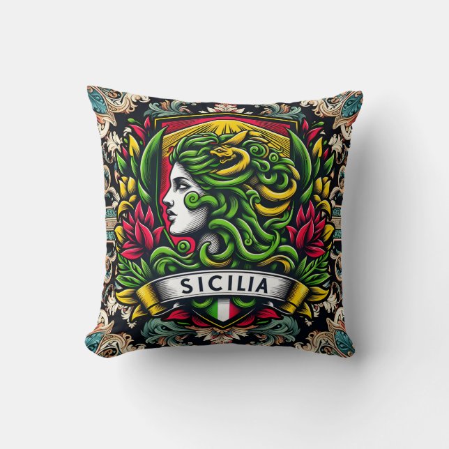 Sicilia Sicilian Design  Cushion (Front)