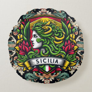 Sicilia Sicilian Design  Round Cushion