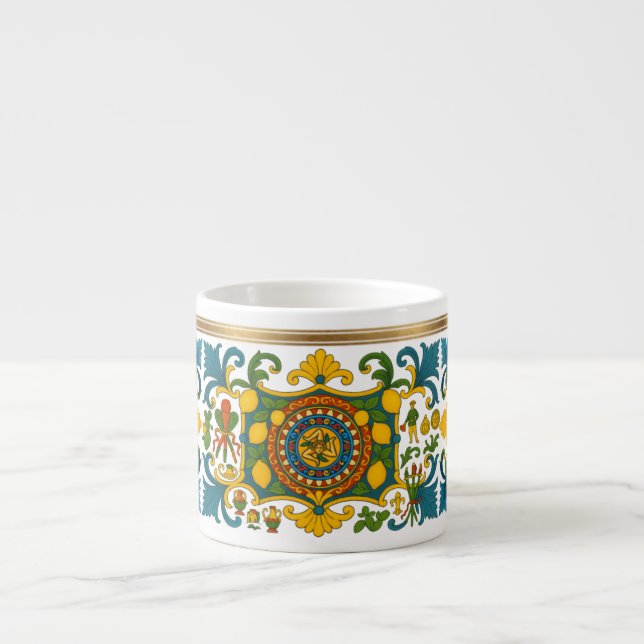 Sicilia Sicilian Pattern Espresso Cup (Front)