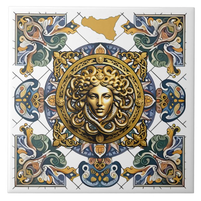 Sicilia Sicilian Pattern  Tile (Front)