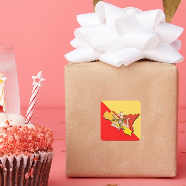 Sicilia 🇮🇹 ☀️ square sticker (Party)