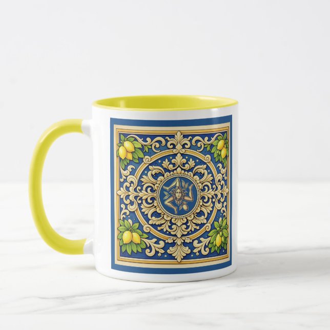 Sicilia Trinacria Sicilian design  Mug (Left)