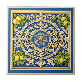 Sicilia Trinacria Sicilian design Tile