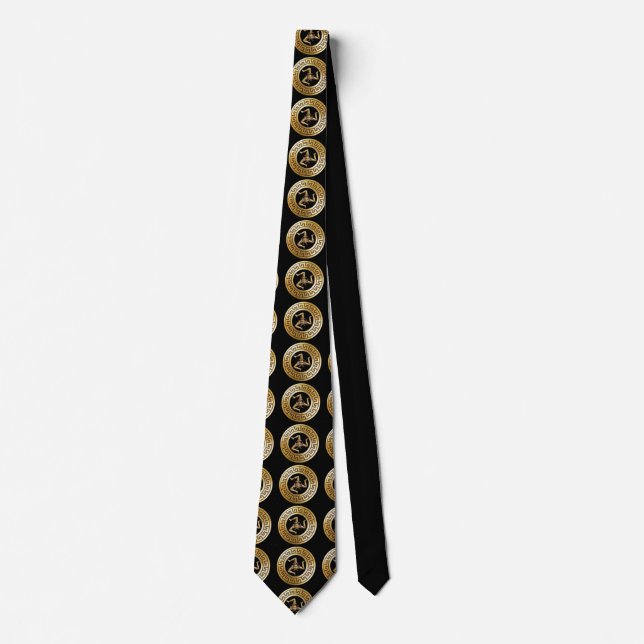Sicilia (Trinacria Symbol) Premium Golden Neck Tie (Front)