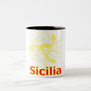 Sicilia with Trinacria Symbol Two-Tone Coffee Mug