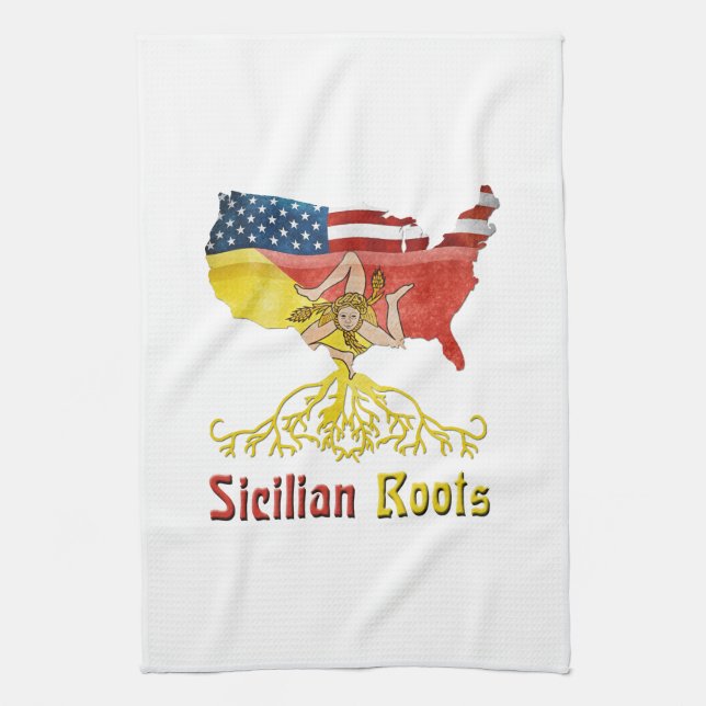 Sicilian American Kitchen Towels (Vertical)