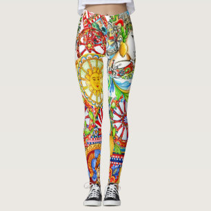 Sicilian Art & Lemon Dolce Motif Leggings