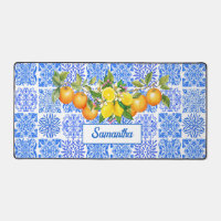 Sicilian blue yellow citrus Mediterranean azulejo