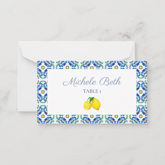 Sicilian Bridal Shower Name Card (Front)