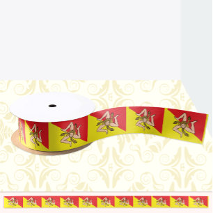Sicilian Flag ribbon, fashion /sports, Sicily Satin Ribbon