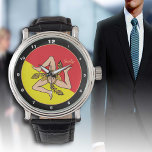 Sicilian Flag, Sicily trendy fashion /design watch<br><div class="desc">WATCH: Sicily & Sicilian Flag - (Trinacria - triskelion swirl) fashion design - love my country,  travel,  holiday,  country patriots / sports fans</div>