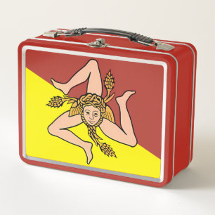 Sicilian Flag Trinacria Sicilia Metal Lunch Box