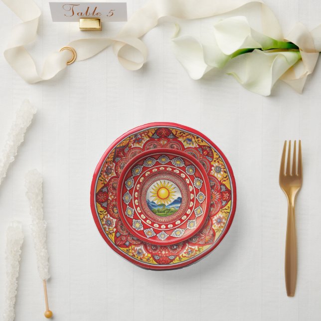 Sicilian Green Melamine Paper Plate (Wedding)