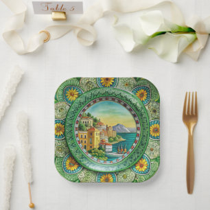 Sicilian Green: Melamine Paper Plate