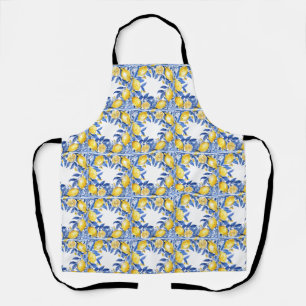 Sicilian Lemon Tiles Pattern Mediterranean Dolce Apron