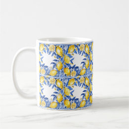 Sicilian Lemon Tiles Pattern Mediterranean Dolce Coffee Mug