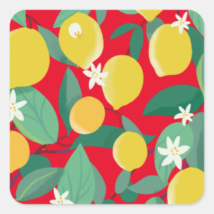 Sicilian lemons square sticker