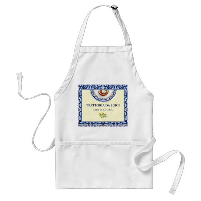 Sicilian Majolica Tile Adult Apron  Arancini (Front)
