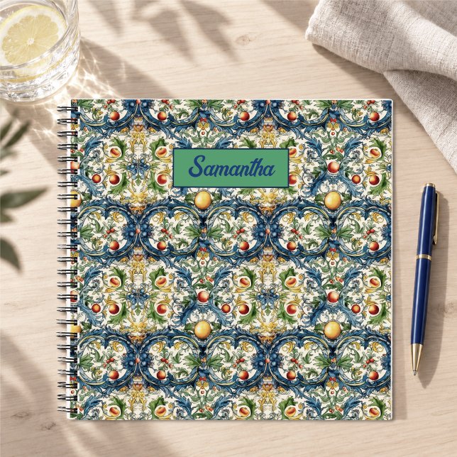 Sicilian Mediterranean Blue Tile Citrus Notebook (Creator Uploaded)