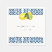 Sicilian Mediterranean Blue Tiles Lemons Wedding 