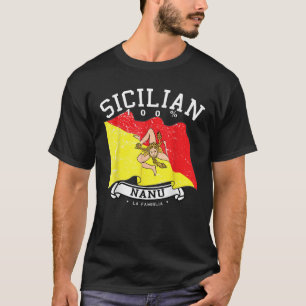 Sicilian Pride Nanu Grandfather Dad Pop Family Gea T-Shirt