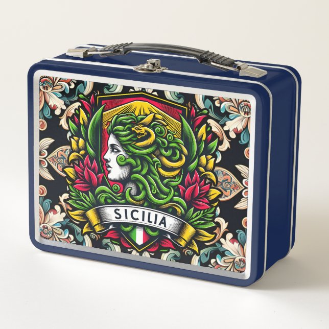 Sicilian Sicilia  Metal Lunch Box (Front)