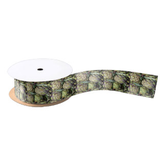 Sicilian still life with artichokes satin ribbon
