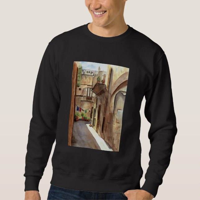 Sicilian Street Sweatshirt in Black (Front)