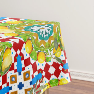 Sicilian style,lemons,majolica  tablecloth