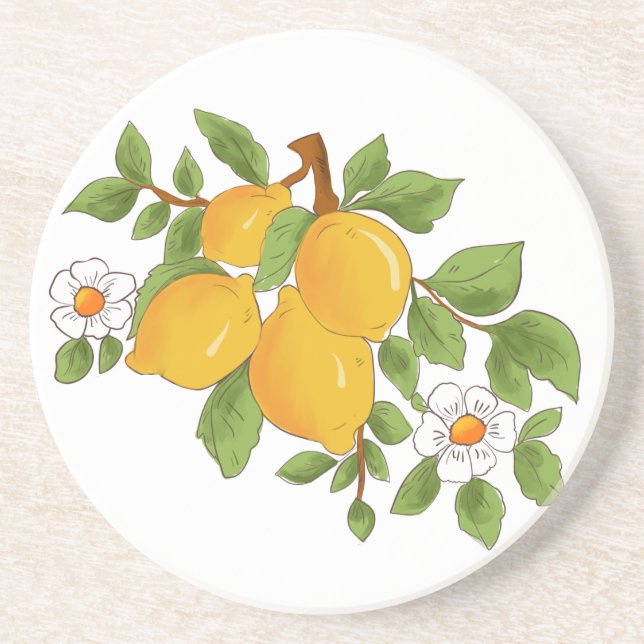 Sicilian style,majolica,lemons             coaster (Front)