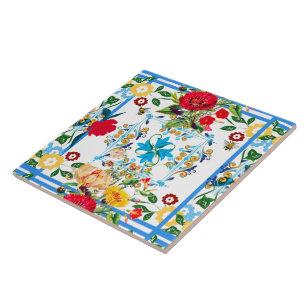 Sicilian style,majolica,lemons                 tile